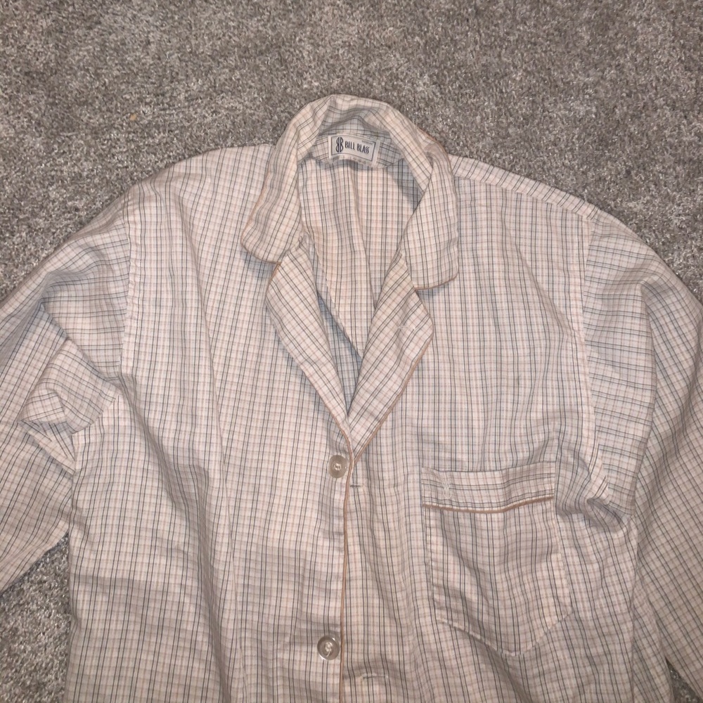 Bill Blass Cream & Brown Button Down Shirt size M - Picture 7 of 9